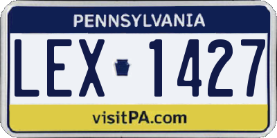 PA license plate LEX1427
