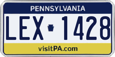 PA license plate LEX1428