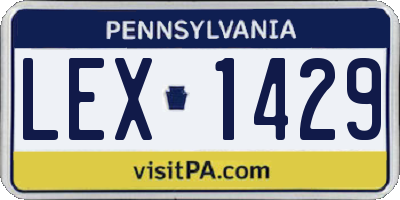 PA license plate LEX1429