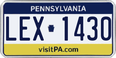 PA license plate LEX1430
