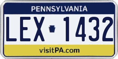 PA license plate LEX1432