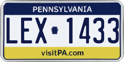 PA license plate LEX1433