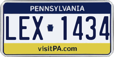 PA license plate LEX1434