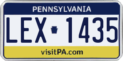 PA license plate LEX1435