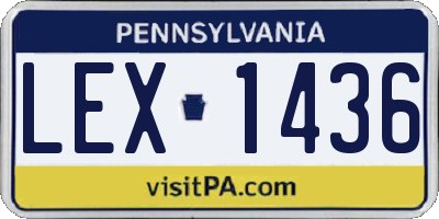 PA license plate LEX1436