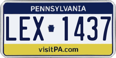 PA license plate LEX1437
