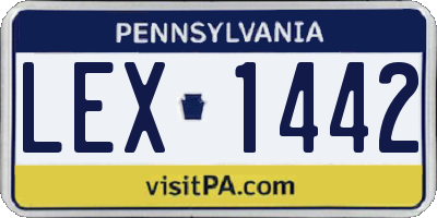 PA license plate LEX1442