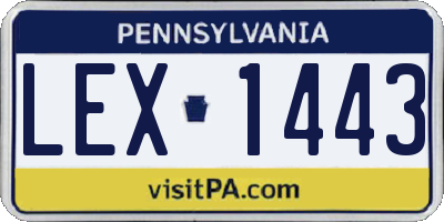 PA license plate LEX1443