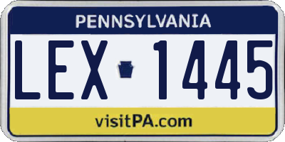 PA license plate LEX1445