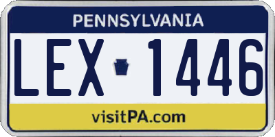 PA license plate LEX1446