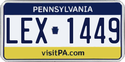 PA license plate LEX1449