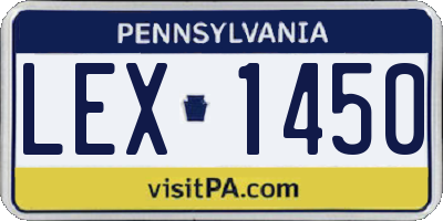 PA license plate LEX1450