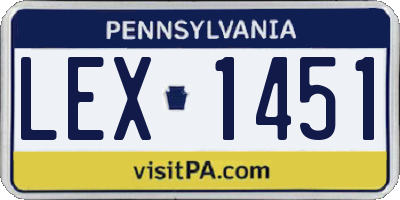 PA license plate LEX1451