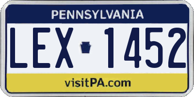 PA license plate LEX1452