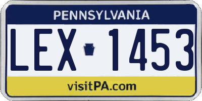 PA license plate LEX1453