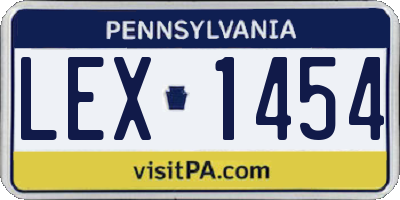 PA license plate LEX1454