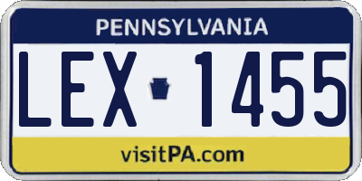 PA license plate LEX1455