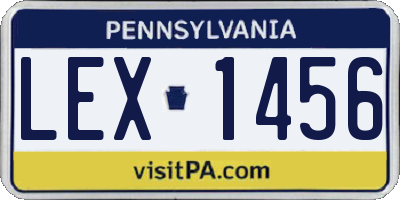 PA license plate LEX1456