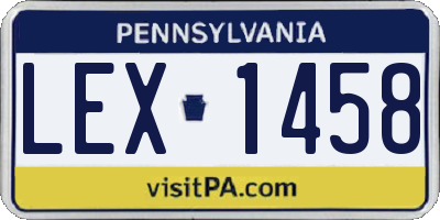 PA license plate LEX1458