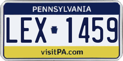 PA license plate LEX1459