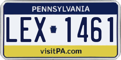 PA license plate LEX1461