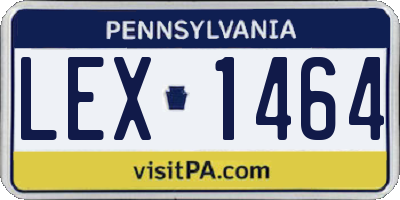 PA license plate LEX1464