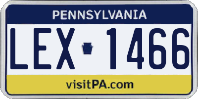 PA license plate LEX1466