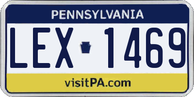 PA license plate LEX1469