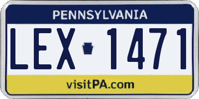 PA license plate LEX1471