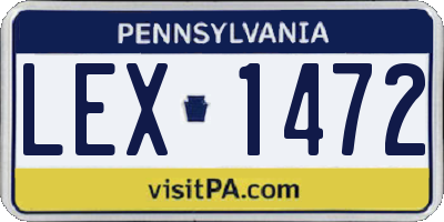 PA license plate LEX1472