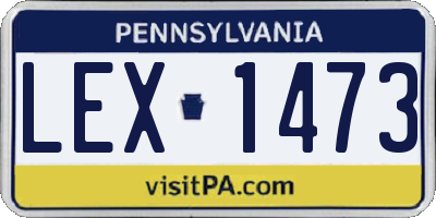 PA license plate LEX1473