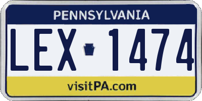 PA license plate LEX1474