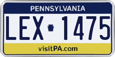 PA license plate LEX1475