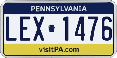 PA license plate LEX1476