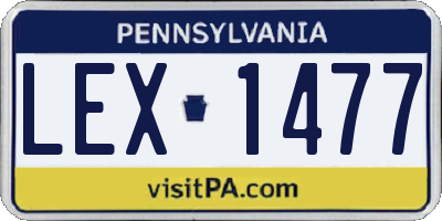 PA license plate LEX1477