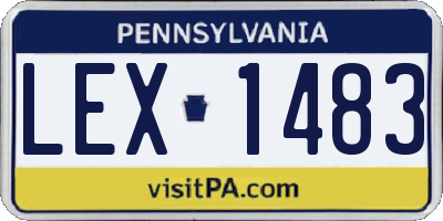 PA license plate LEX1483