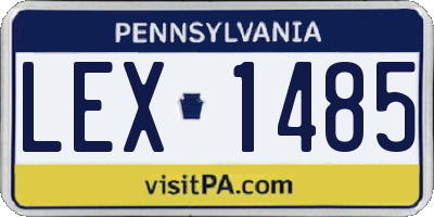 PA license plate LEX1485