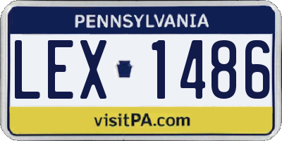 PA license plate LEX1486