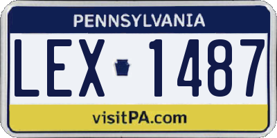PA license plate LEX1487