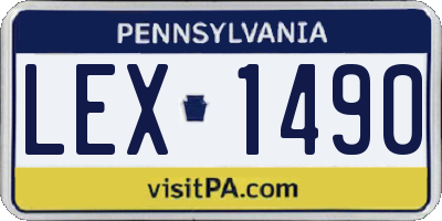 PA license plate LEX1490