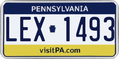 PA license plate LEX1493
