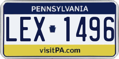 PA license plate LEX1496