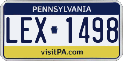 PA license plate LEX1498