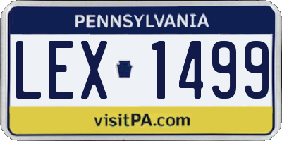 PA license plate LEX1499