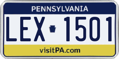 PA license plate LEX1501