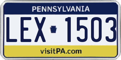 PA license plate LEX1503