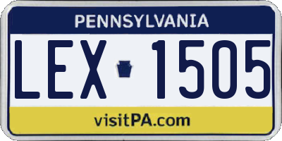 PA license plate LEX1505