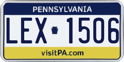 PA license plate LEX1506