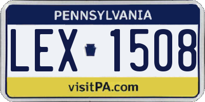PA license plate LEX1508