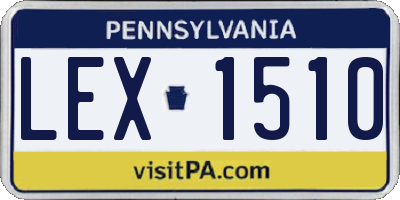 PA license plate LEX1510